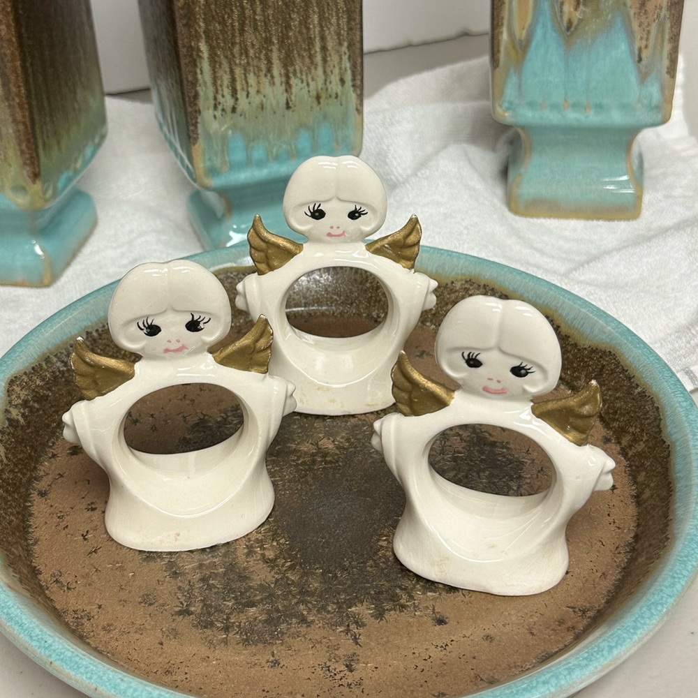Vintage Porcelain Angels Napkin Rings